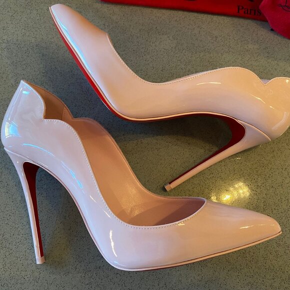 Christian Louboutin Hot Chick 100 Rosy Light Pink Patent Leather Heel Pump - Picture 8 of 16
